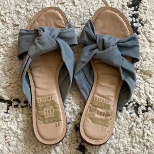 Brazilian Blue Suede Slip Ons - Size 34 (US 4) - NEW